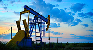 Oil Pump under blue evening sky